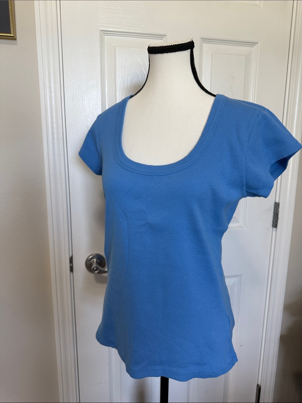 Pilcro Anthropologie Women’s Scoop Neck Short Sleeve Top — Sky Blue Sz XL